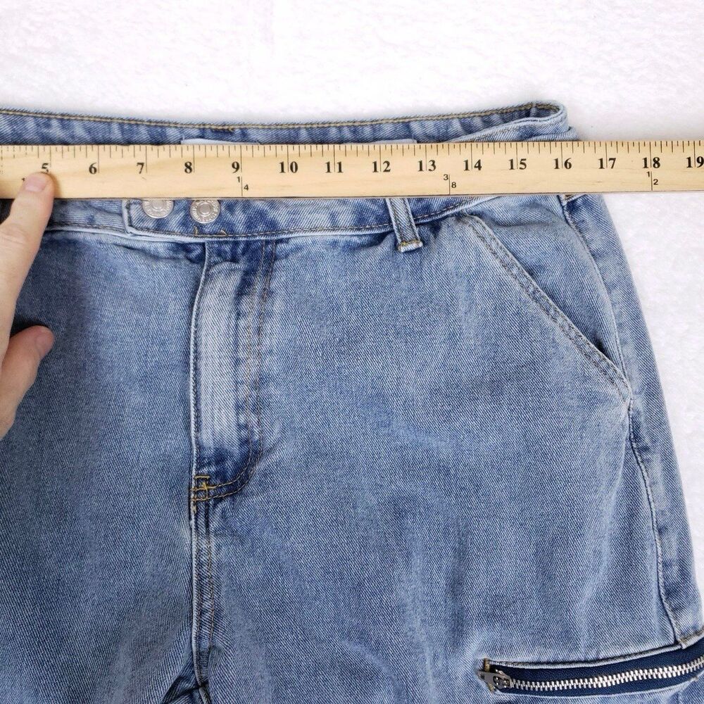 Forever 21 Cargo Jeans Size 31 Baggy Denim Y2K Skater Utility Grunge Streetwear - Picture 6 of 9
